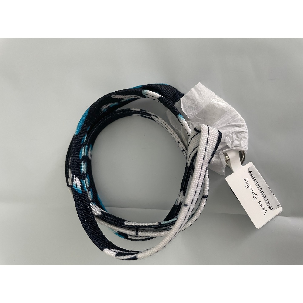 Vera Bradley Lighten Up Lanyard Shore Enough Navy Blue White 18 Inch NEW
